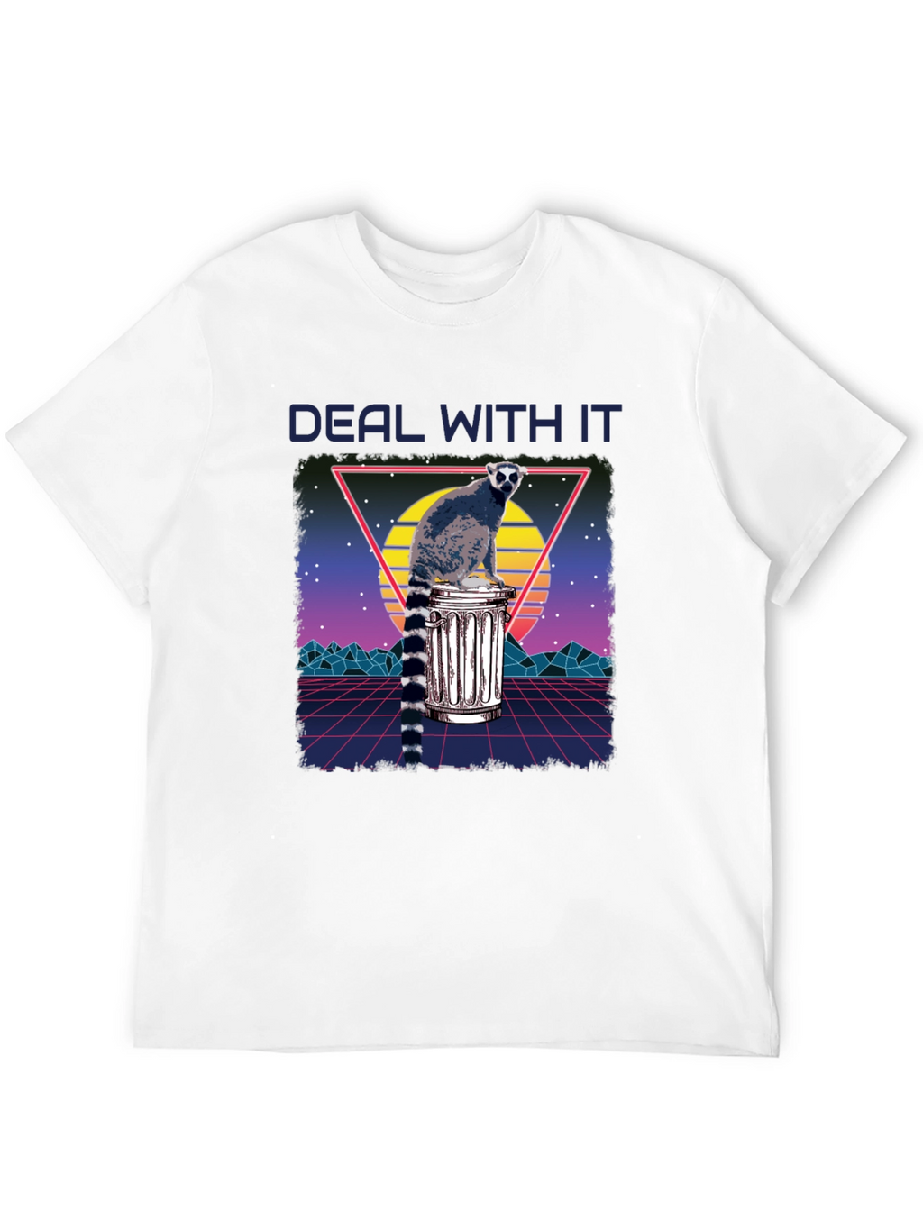 Retro Lemur Deal With It Graphic Tee