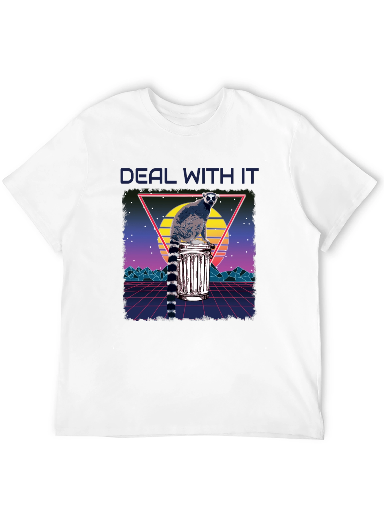 Retro Lemur Deal With It Graphic Tee