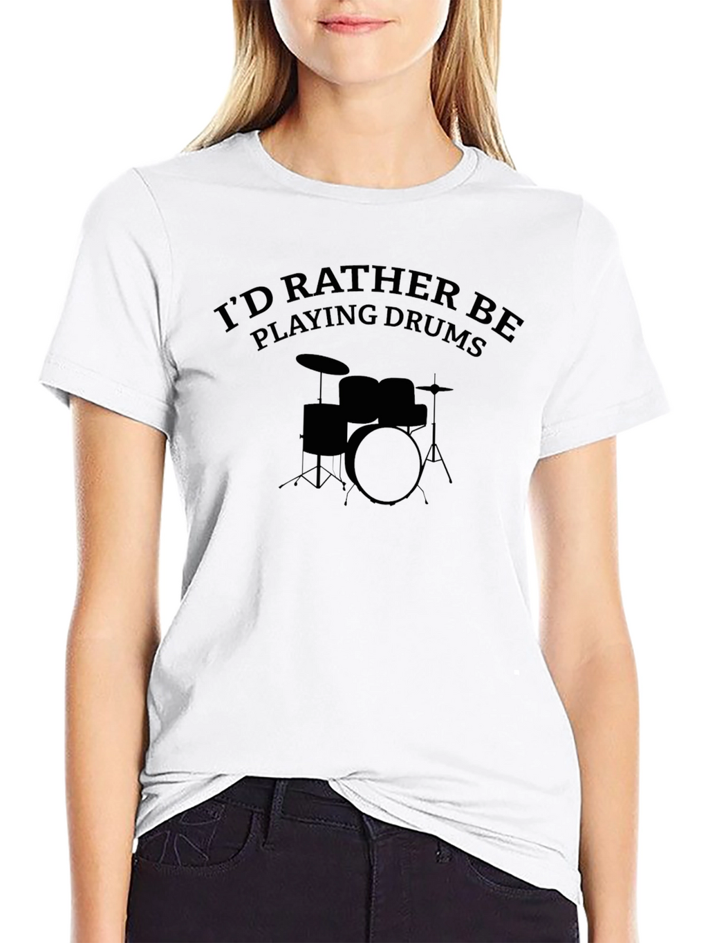 Drummer T-Shirt: Id Rather Be Playing Drums