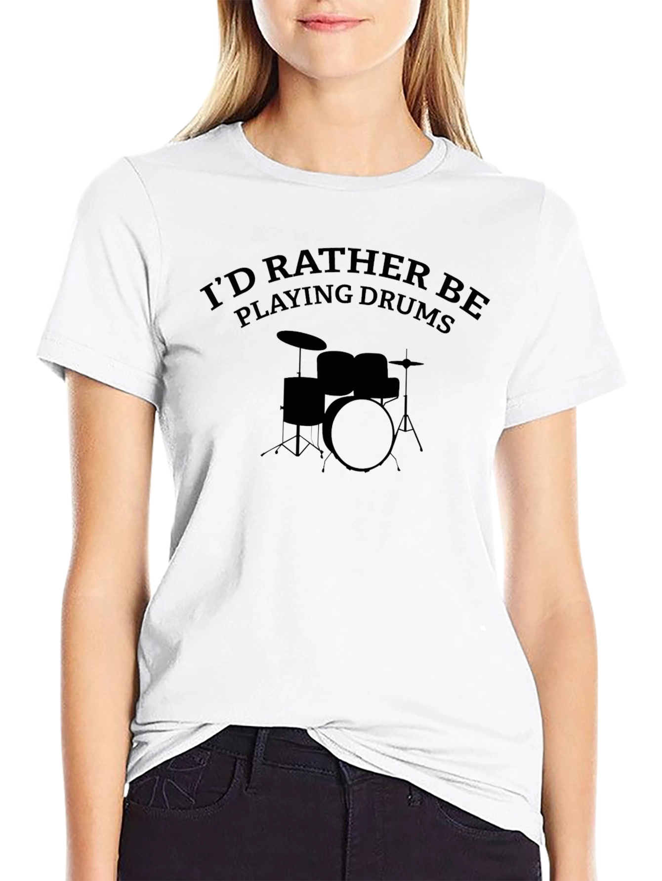 Drummer T-Shirt: Id Rather Be Playing Drums