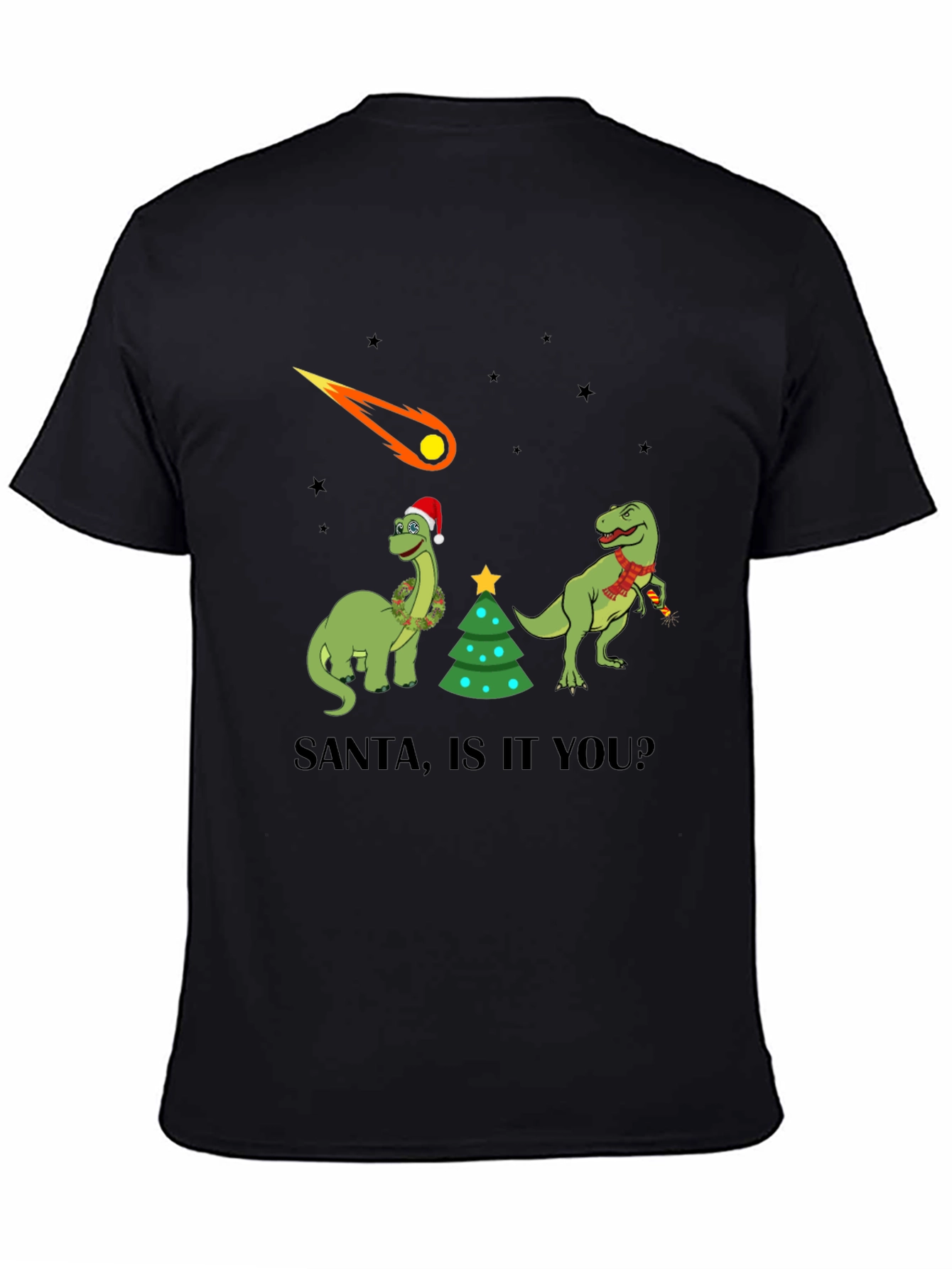 Dinosaur Christmas T-Shirt - Santa Is It You?