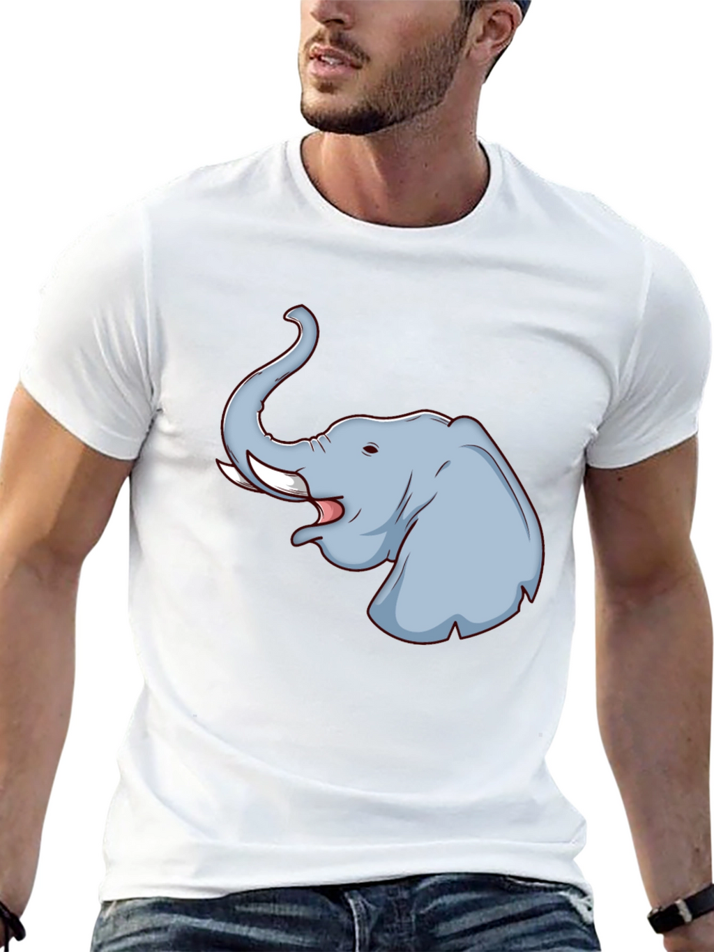 Elephant Graphic T-Shirt - Black Cotton Tee