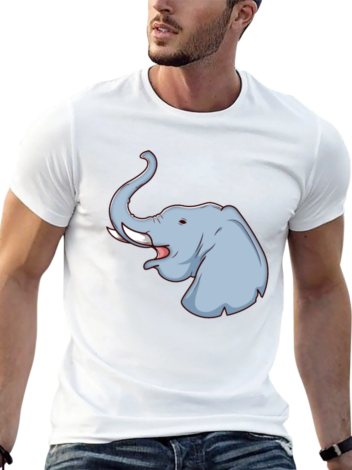 Elephant Graphic T-Shirt - Black Cotton Tee