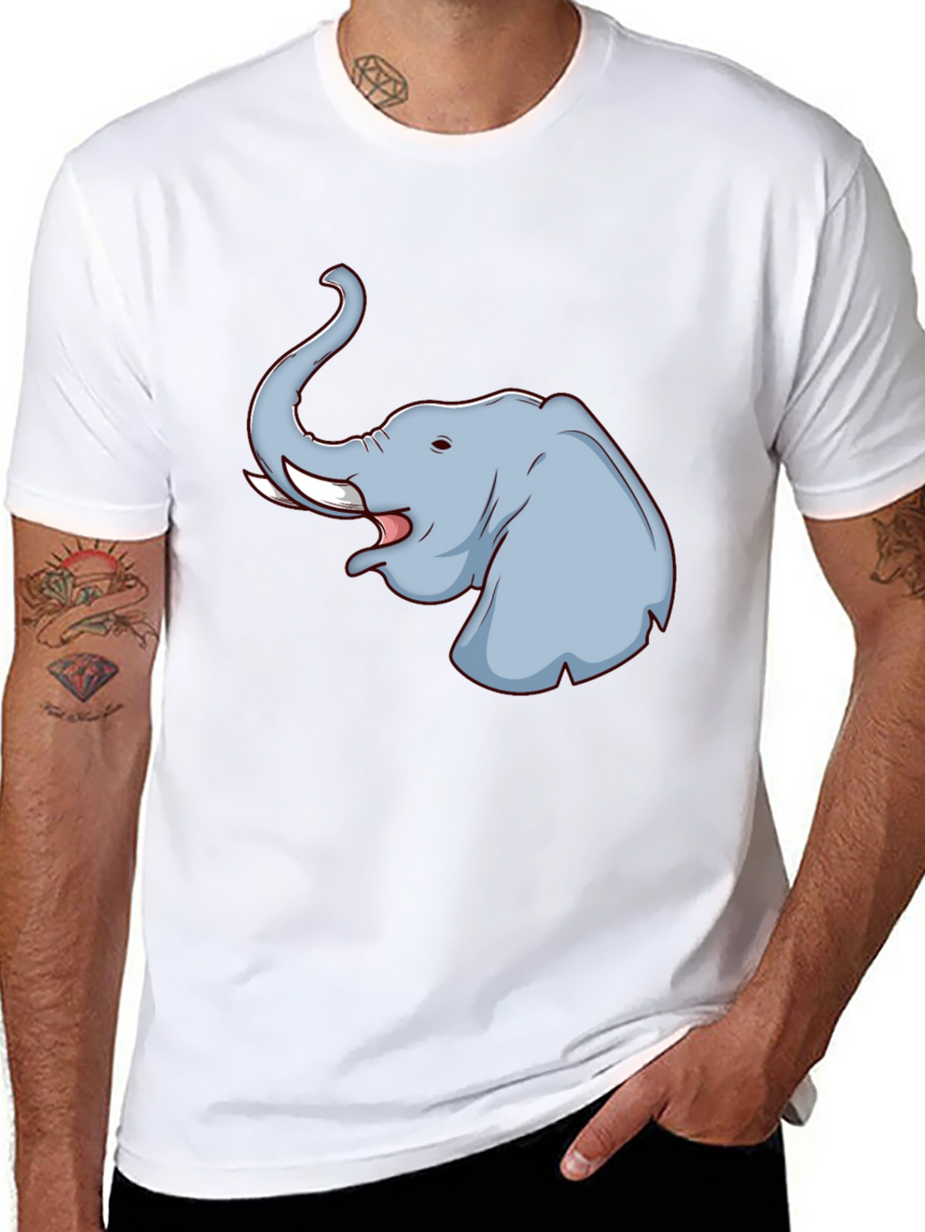 Elephant Graphic T-Shirt - Black Cotton Tee