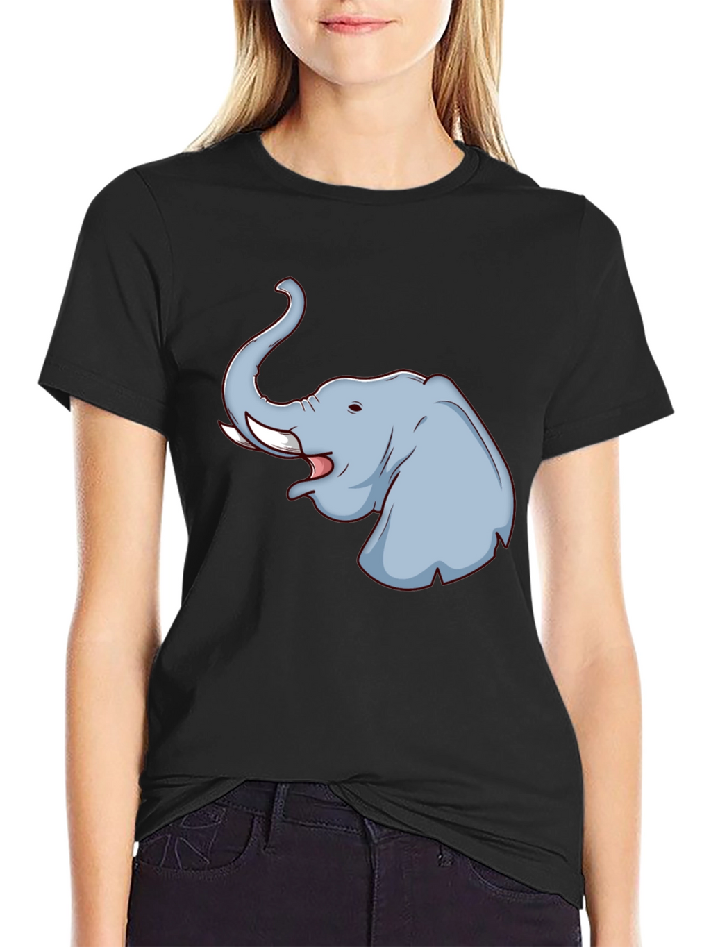 Elephant Graphic T-Shirt - Black Cotton Tee