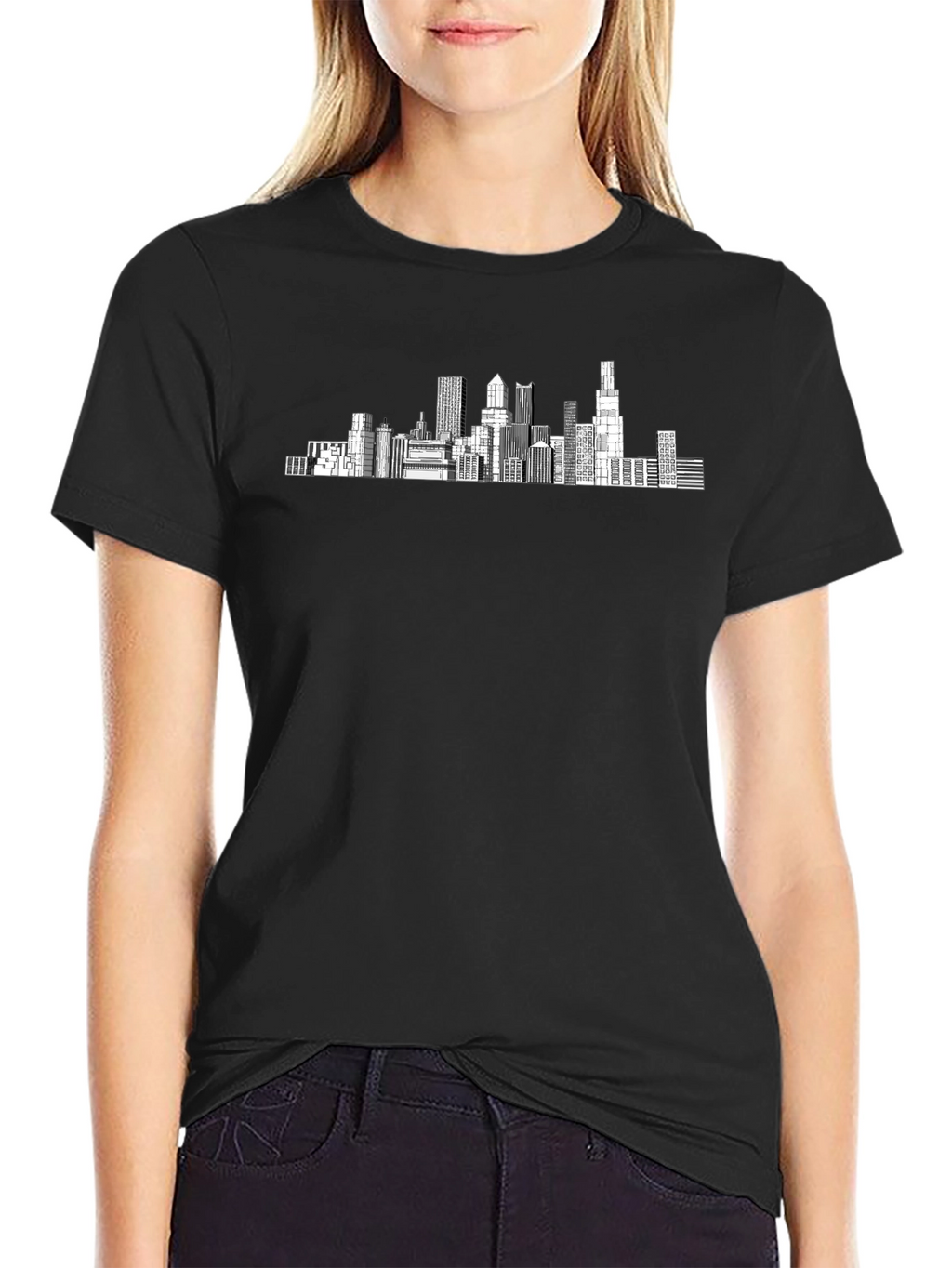 Cityscape Graphic Tee - Modern Black T-Shirt