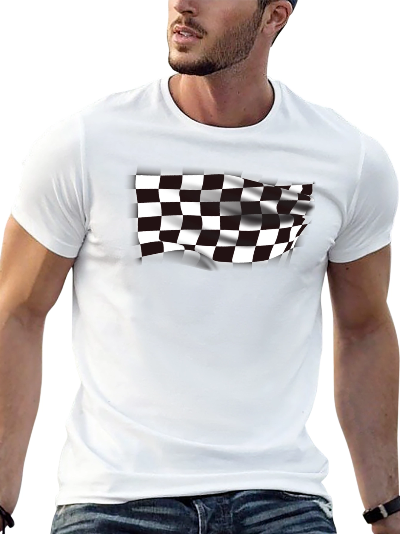 Checkered Flag Graphic Tee - Race Day Ready!