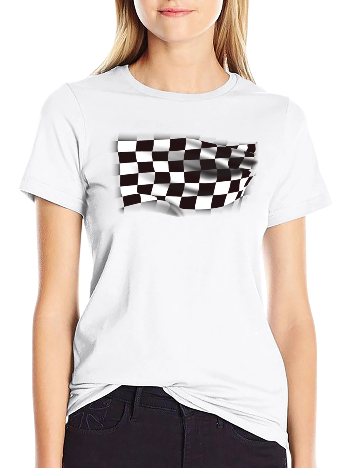 Checkered Flag Graphic Tee - Race Day Ready!