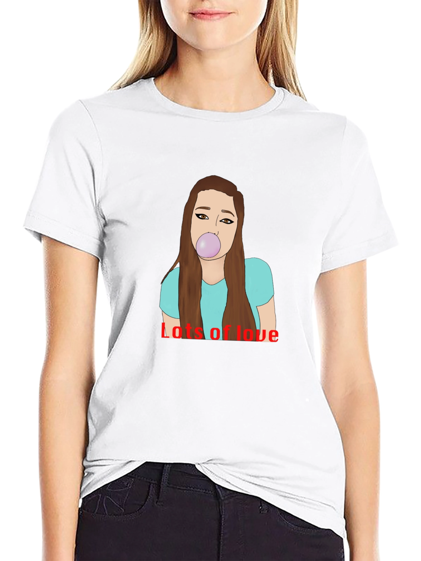 Lots of Love Graphic Tee - Black Cotton Blend