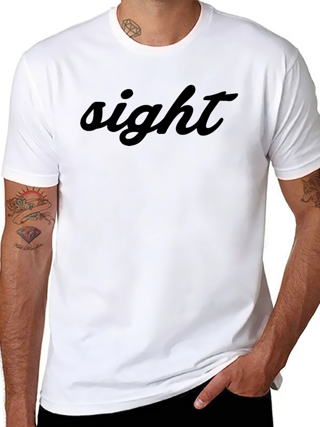 Sight T-Shirt - Black Crew Neck Tee