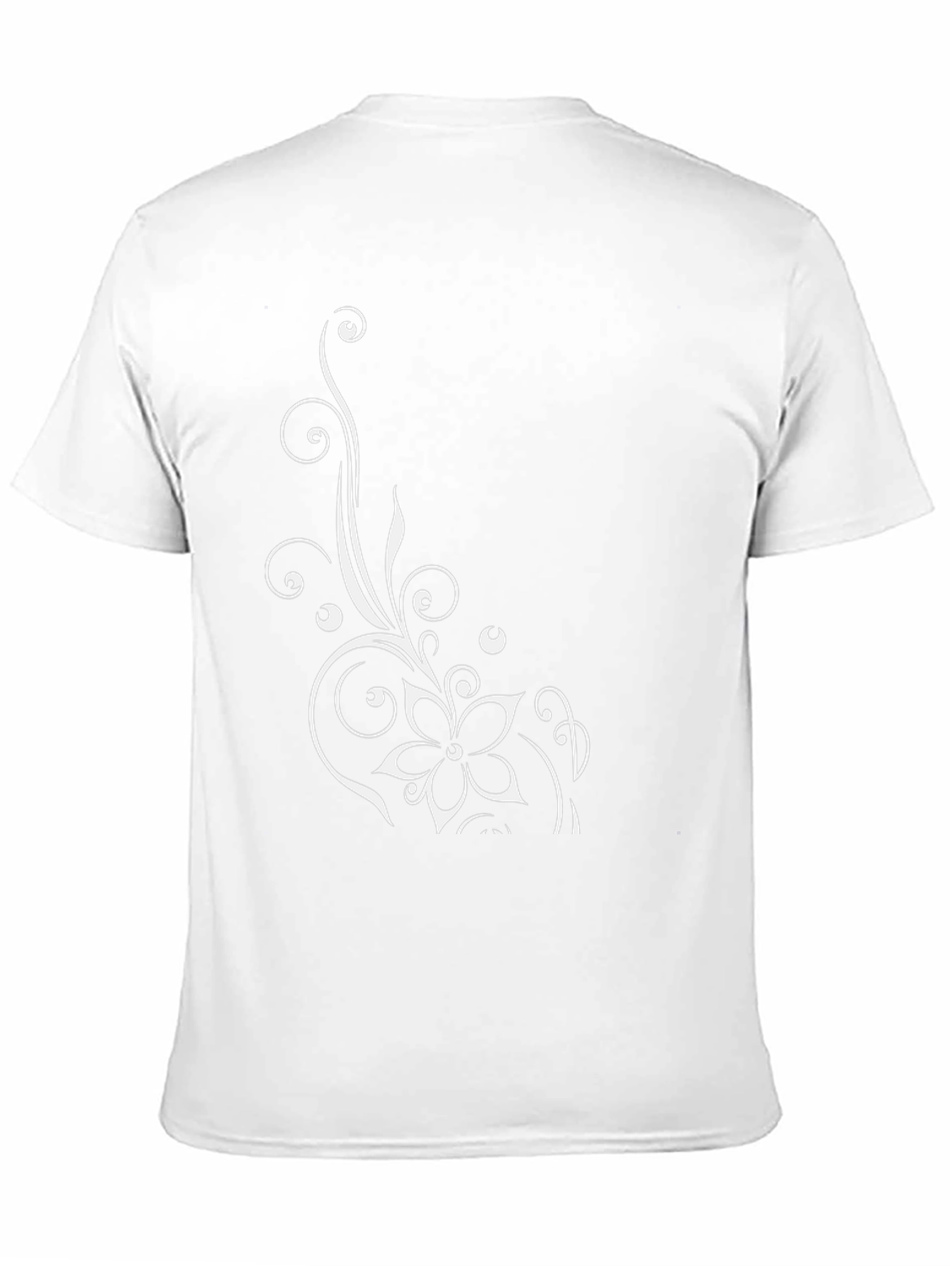 Elegant Floral Design Black T-Shirt for Men