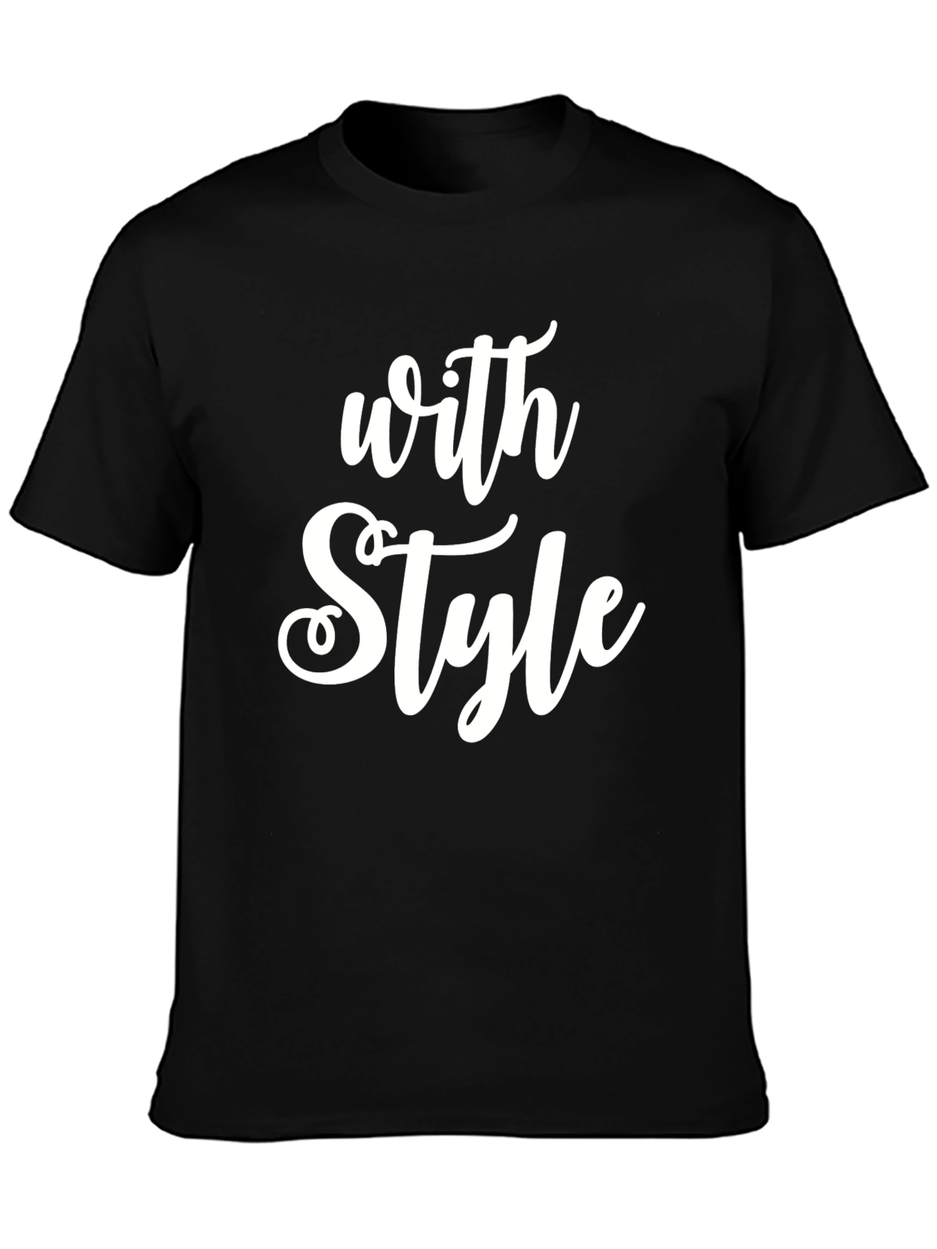 Stylish With Style Graphic Print Black T-Shirt