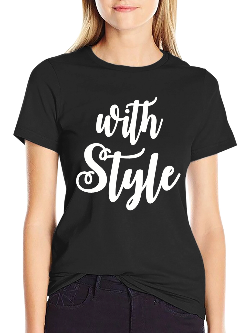 Stylish With Style Graphic Print Black T-Shirt