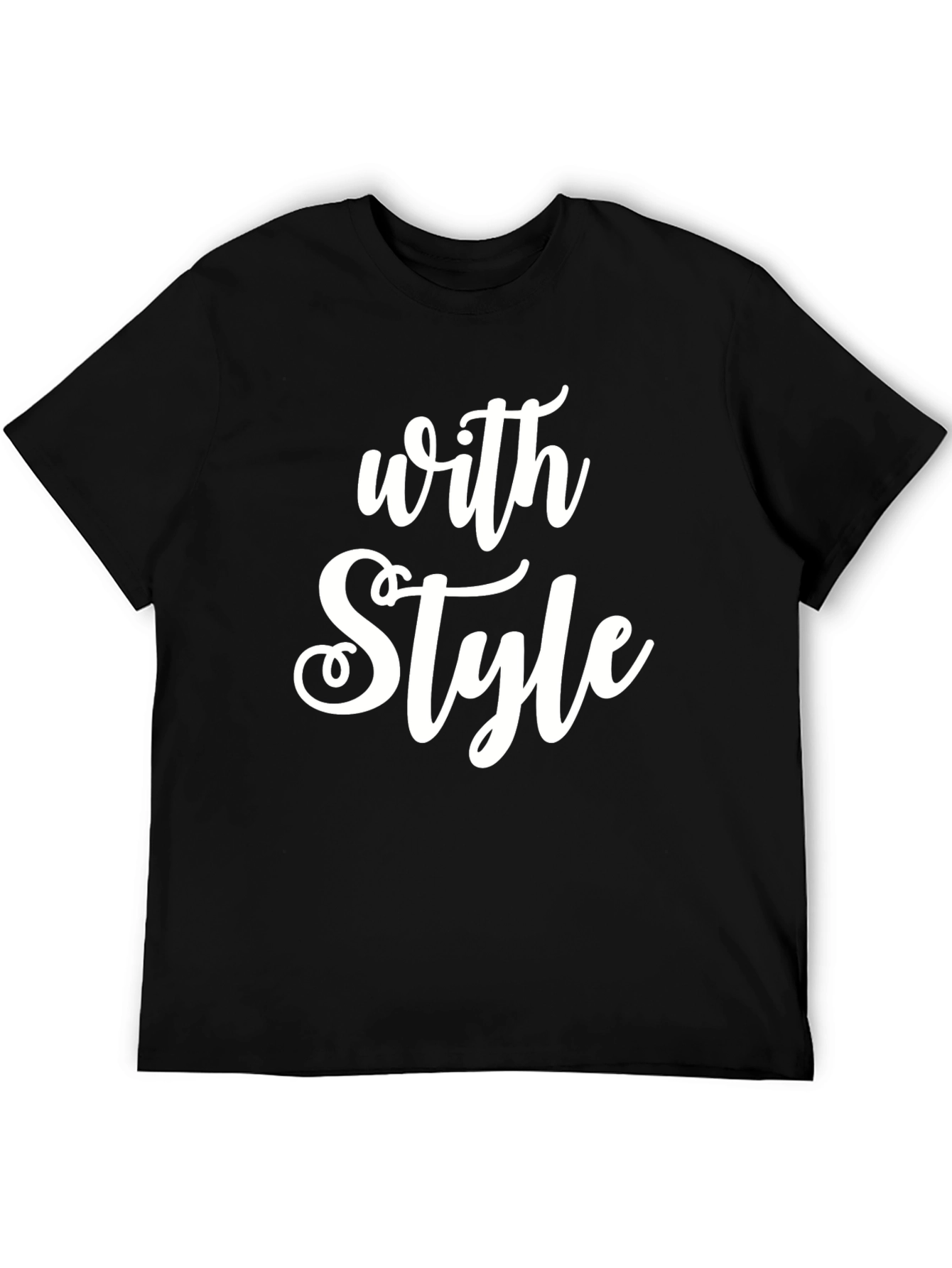 Stylish With Style Graphic Print Black T-Shirt