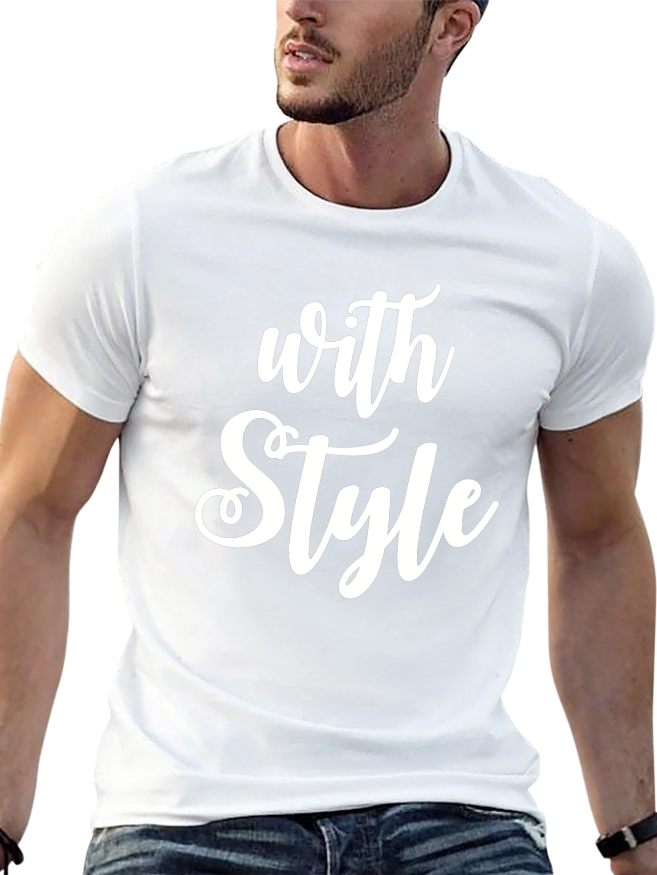 Stylish With Style Graphic Print Black T-Shirt