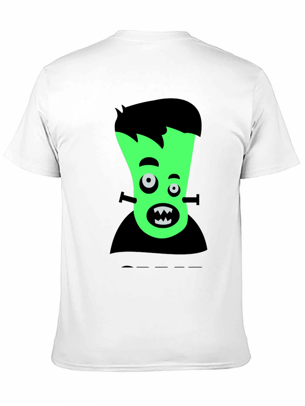 Cartoon Frankenstein Graphic Tee - Black T-Shirt