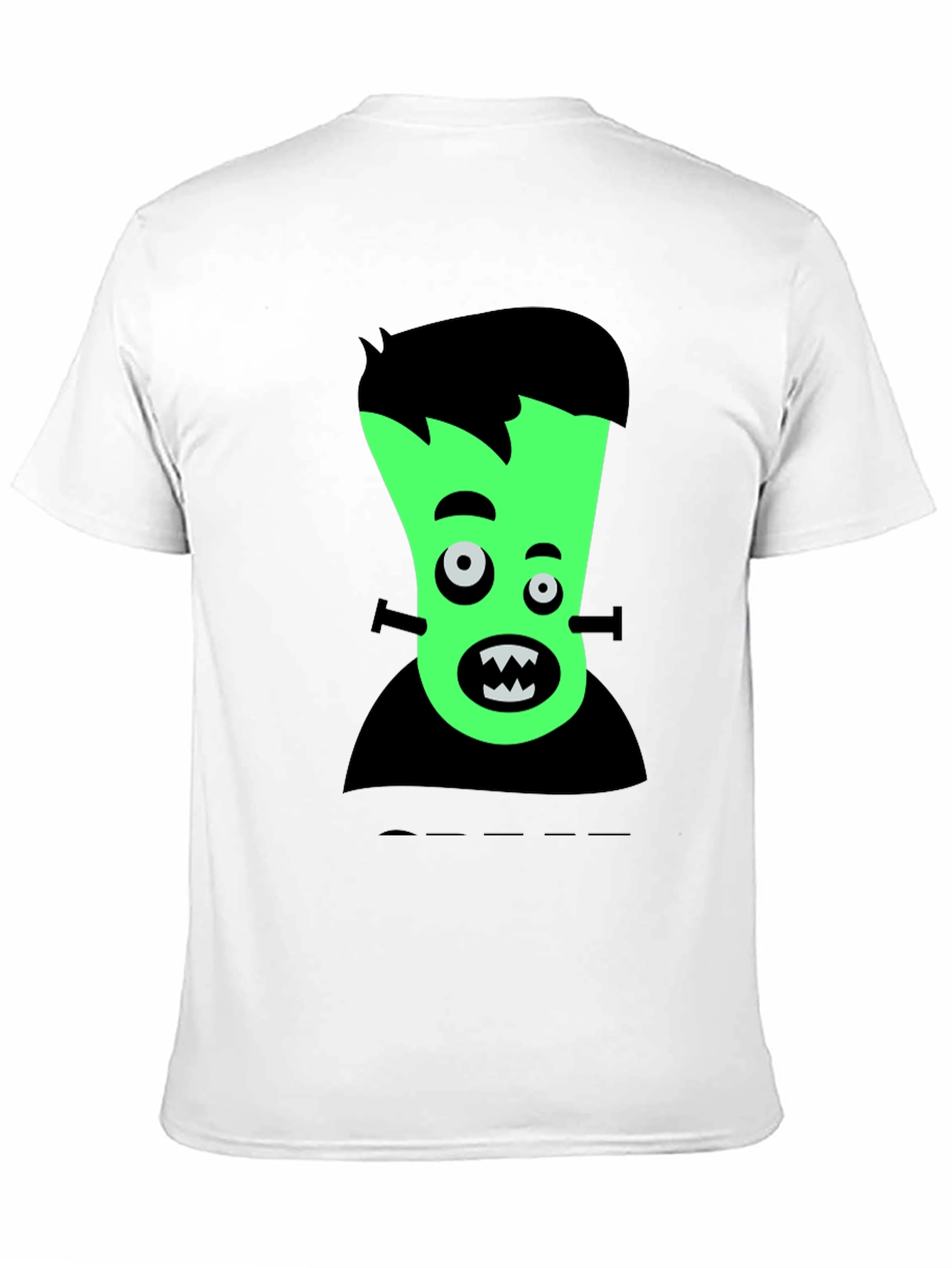 Cartoon Frankenstein Graphic Tee - Black T-Shirt