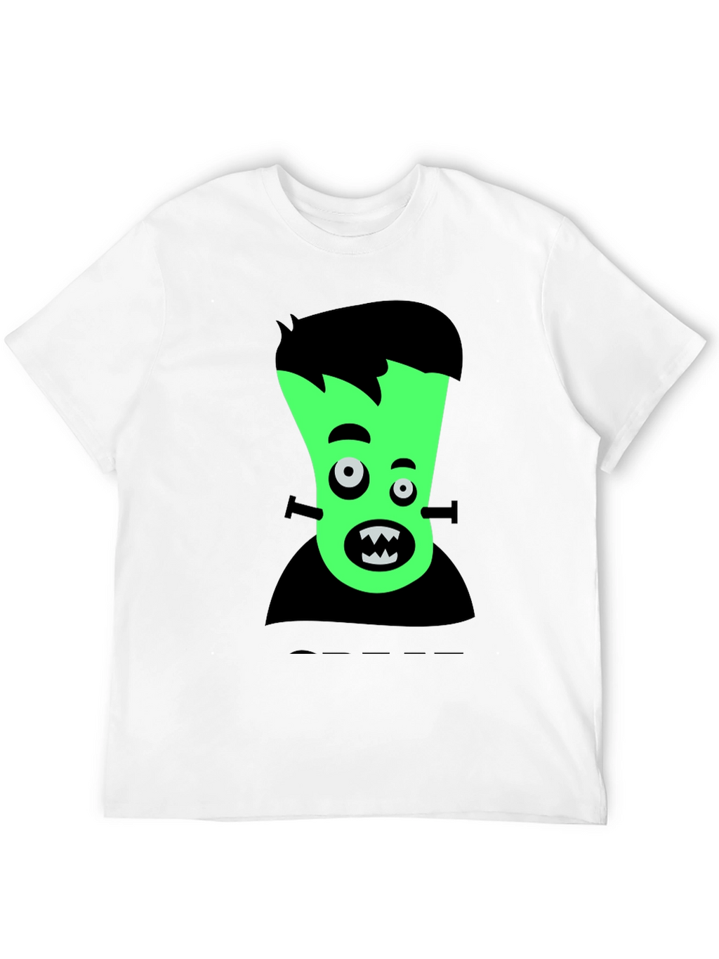Cartoon Frankenstein Graphic Tee - Black T-Shirt