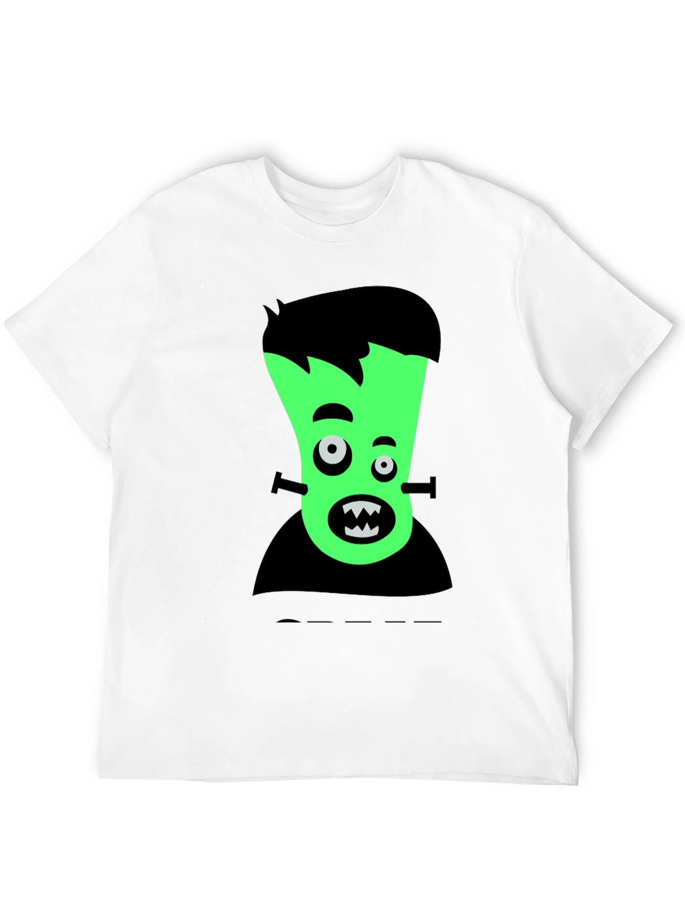 Cartoon Frankenstein Graphic Tee - Black T-Shirt
