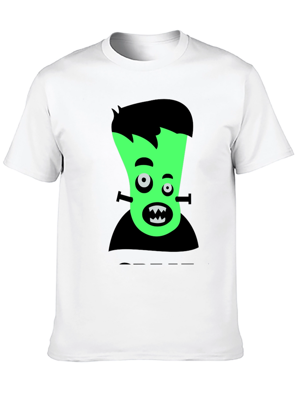 Cartoon Frankenstein Graphic Tee - Black T-Shirt
