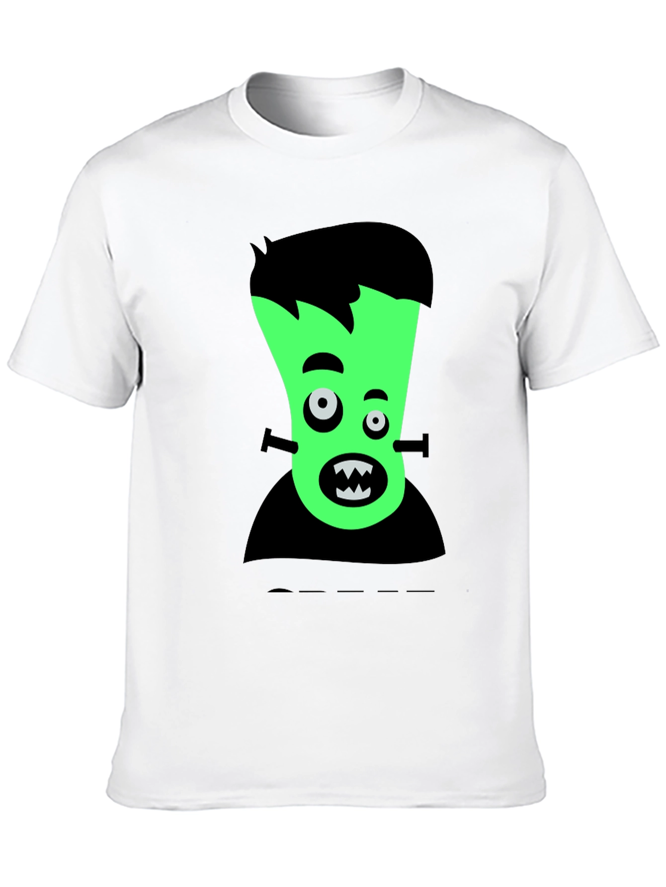 Cartoon Frankenstein Graphic Tee - Black T-Shirt