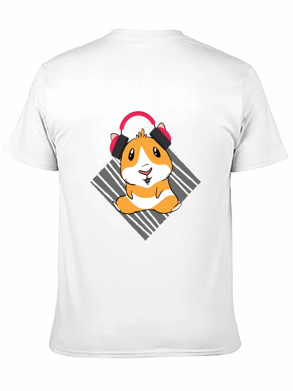 Cute Guinea Pig Headphones Graphic T-Shirt