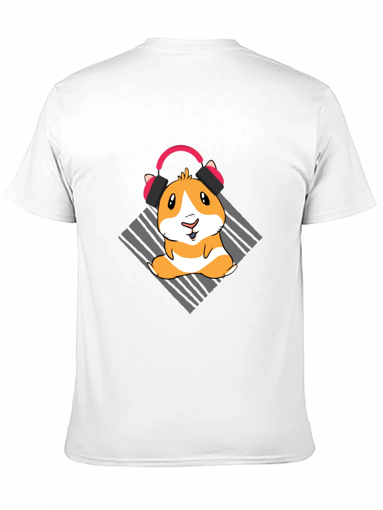 Cute Guinea Pig Headphones Graphic T-Shirt