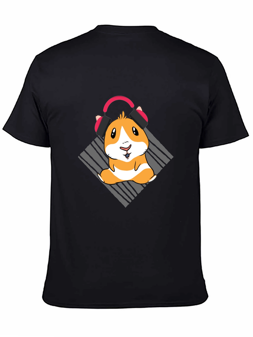 Cute Guinea Pig Headphones Graphic T-Shirt