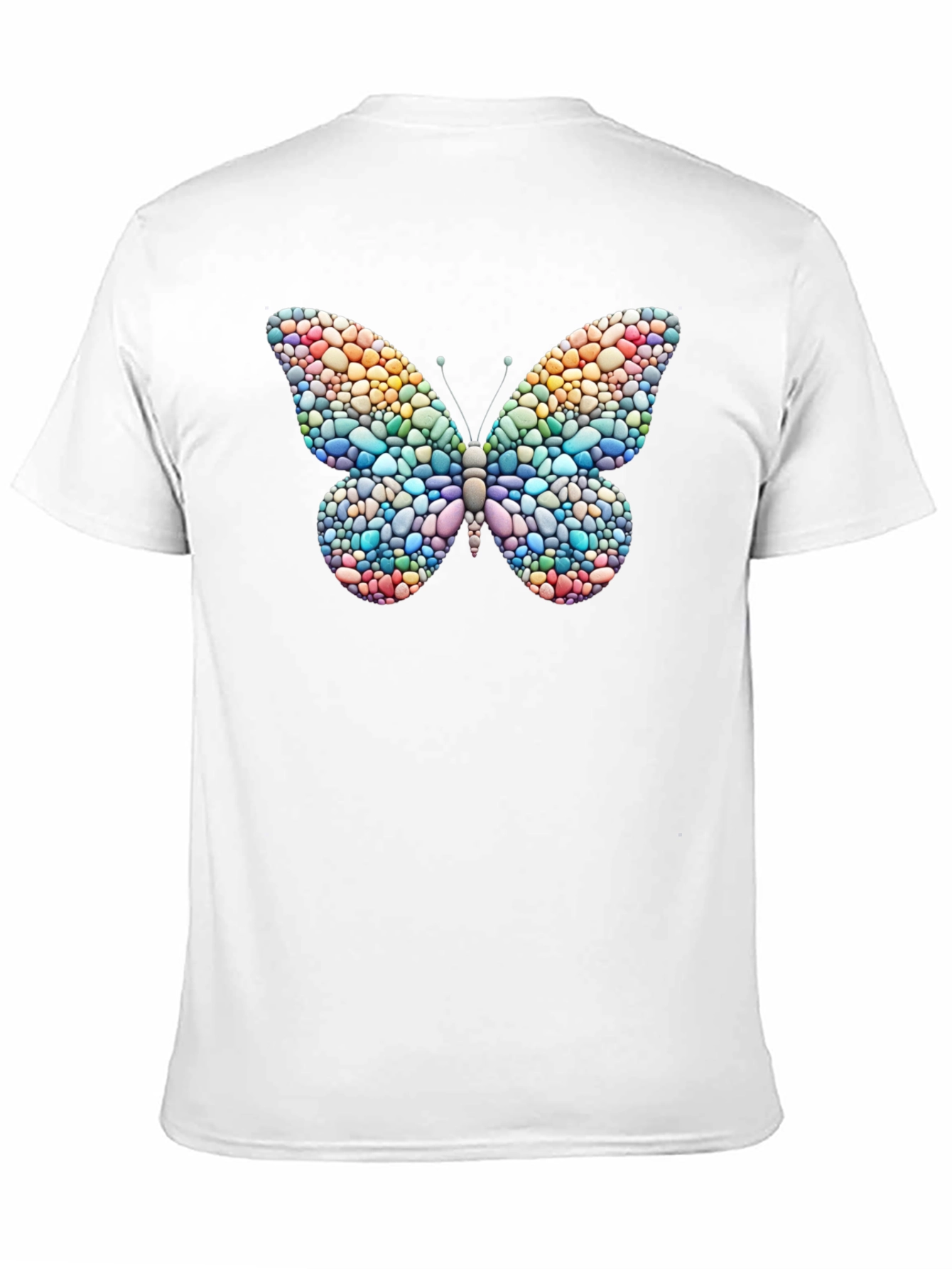 Butterfly Stone Art T-Shirt - Black Casual Tee
