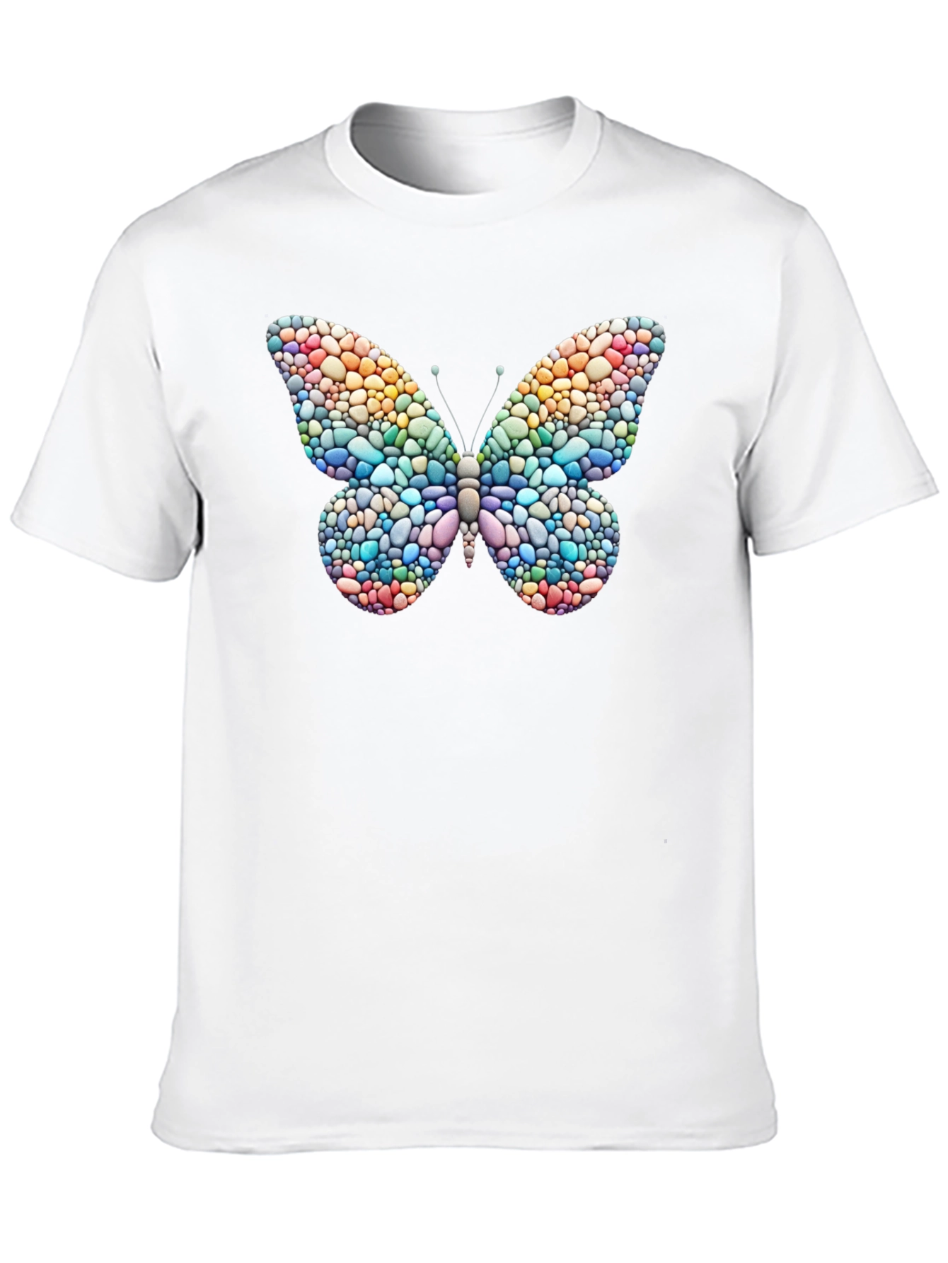 Butterfly Stone Art T-Shirt - Black Casual Tee