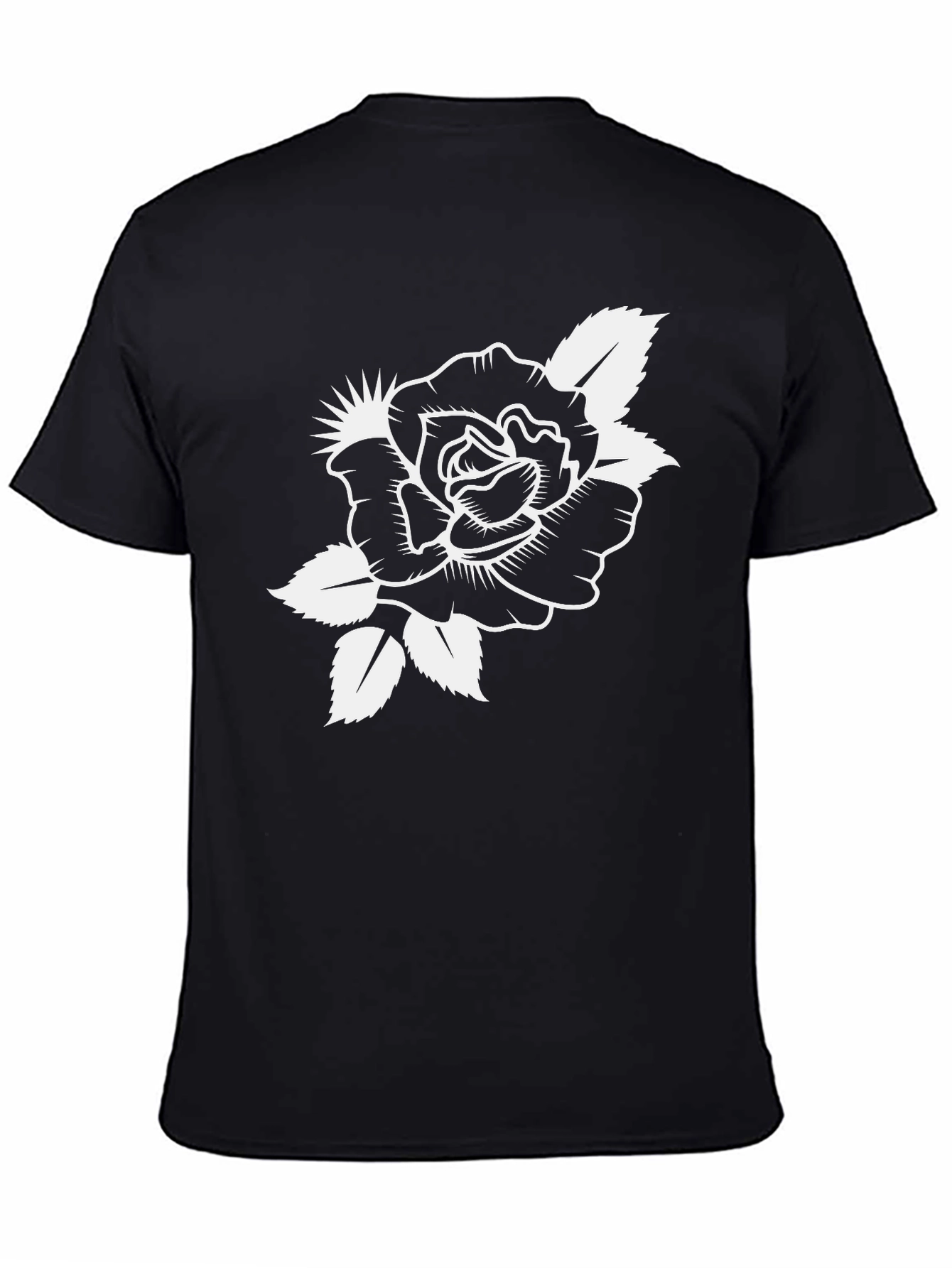 Classic Rose Tattoo Graphic Black T-Shirt