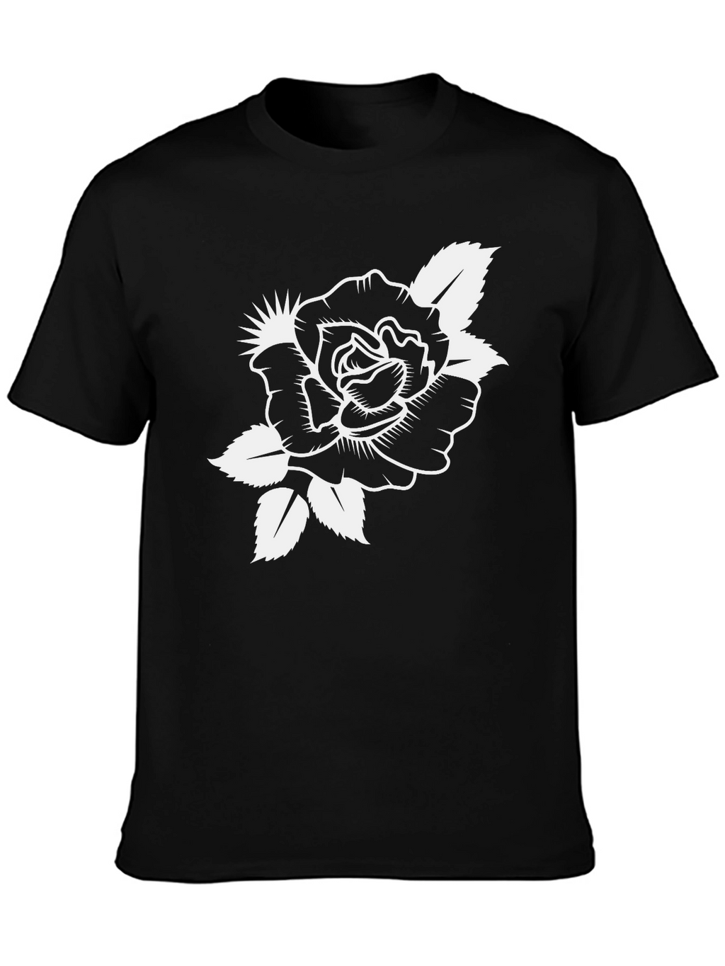 Classic Rose Tattoo Graphic Black T-Shirt