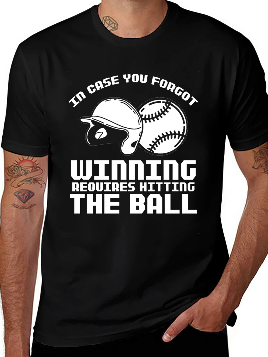 Baseball T-Shirt: Winning Requires Hitting the Ball