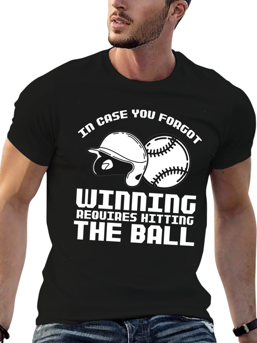 Baseball T-Shirt: Winning Requires Hitting the Ball