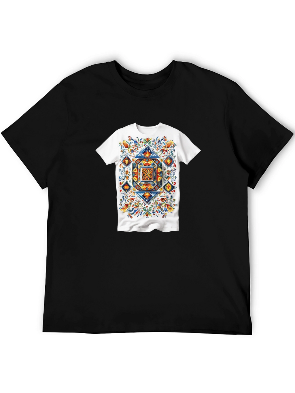 Artistic Geometric Floral T-Shirt
