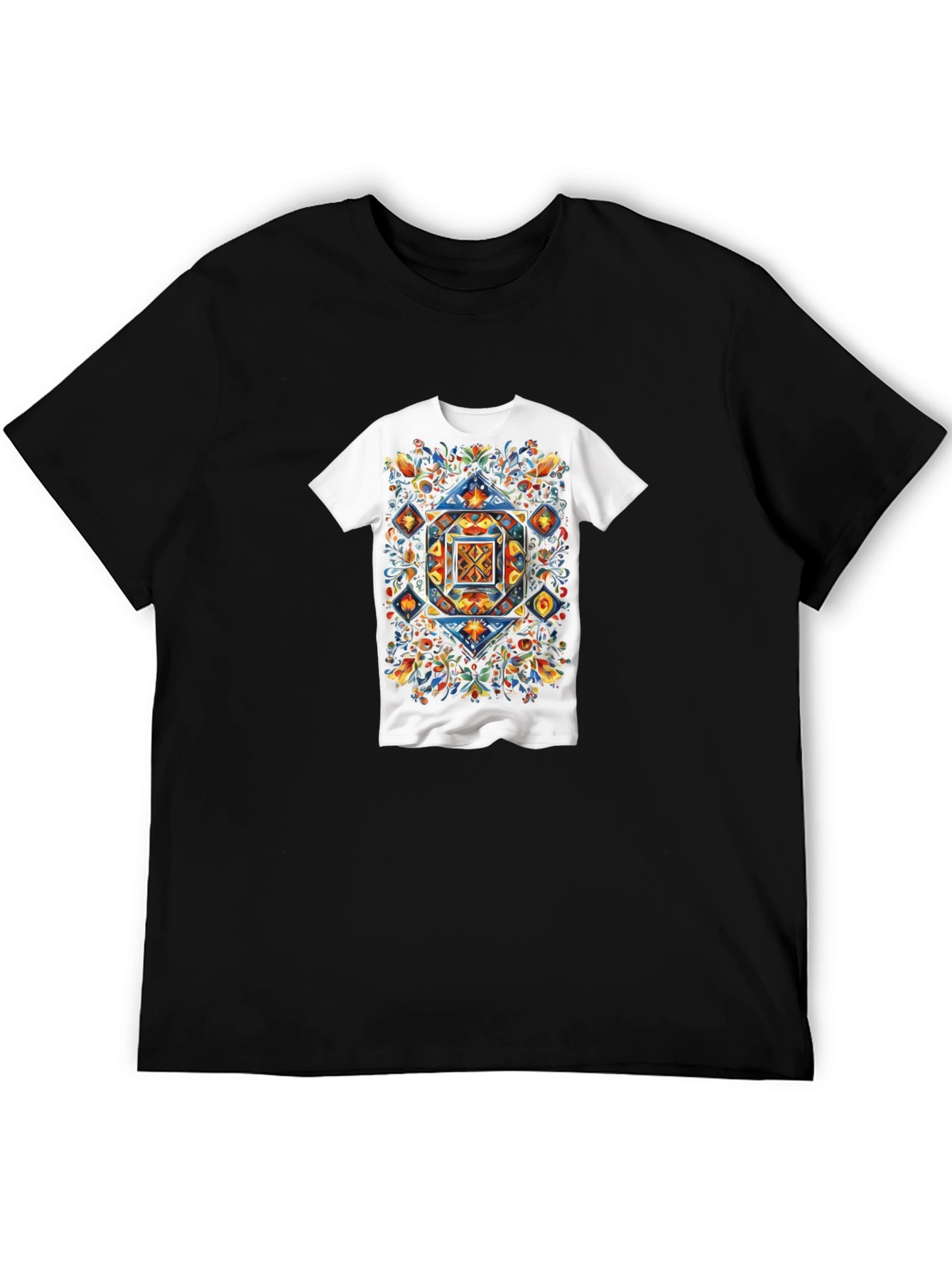 Artistic Geometric Floral T-Shirt