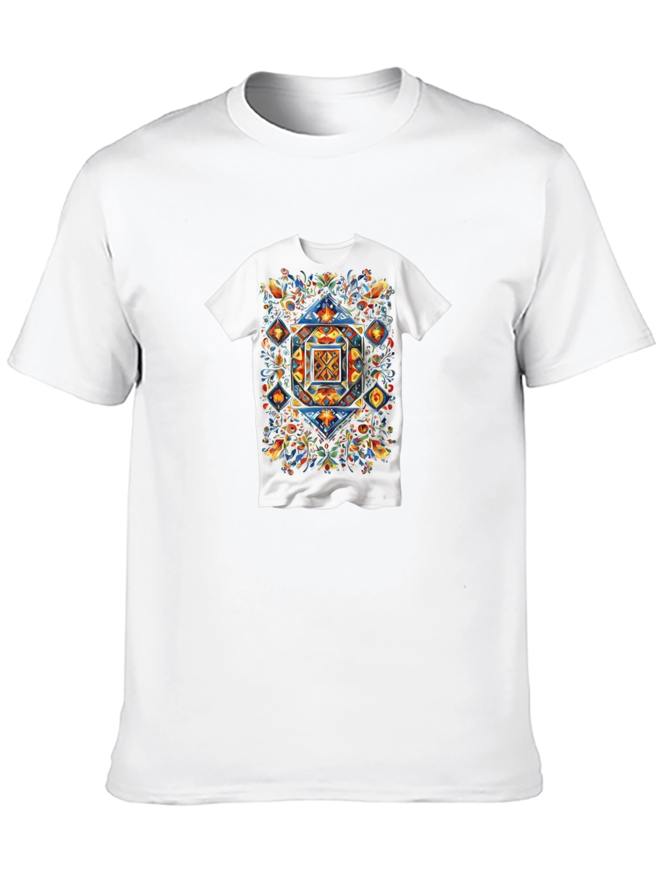 Artistic Geometric Floral T-Shirt