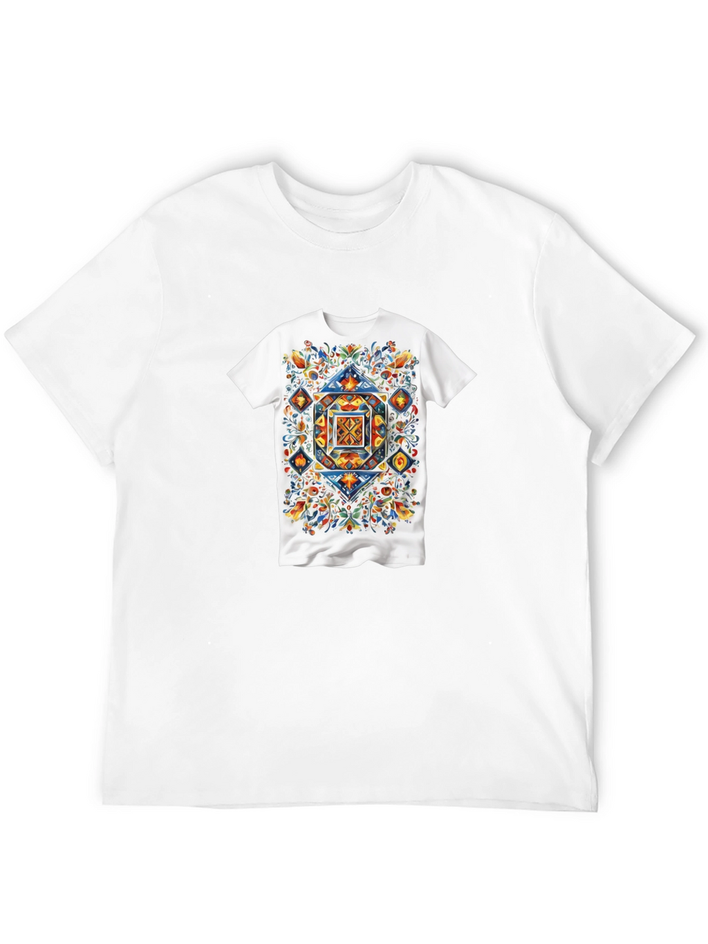 Artistic Geometric Floral T-Shirt