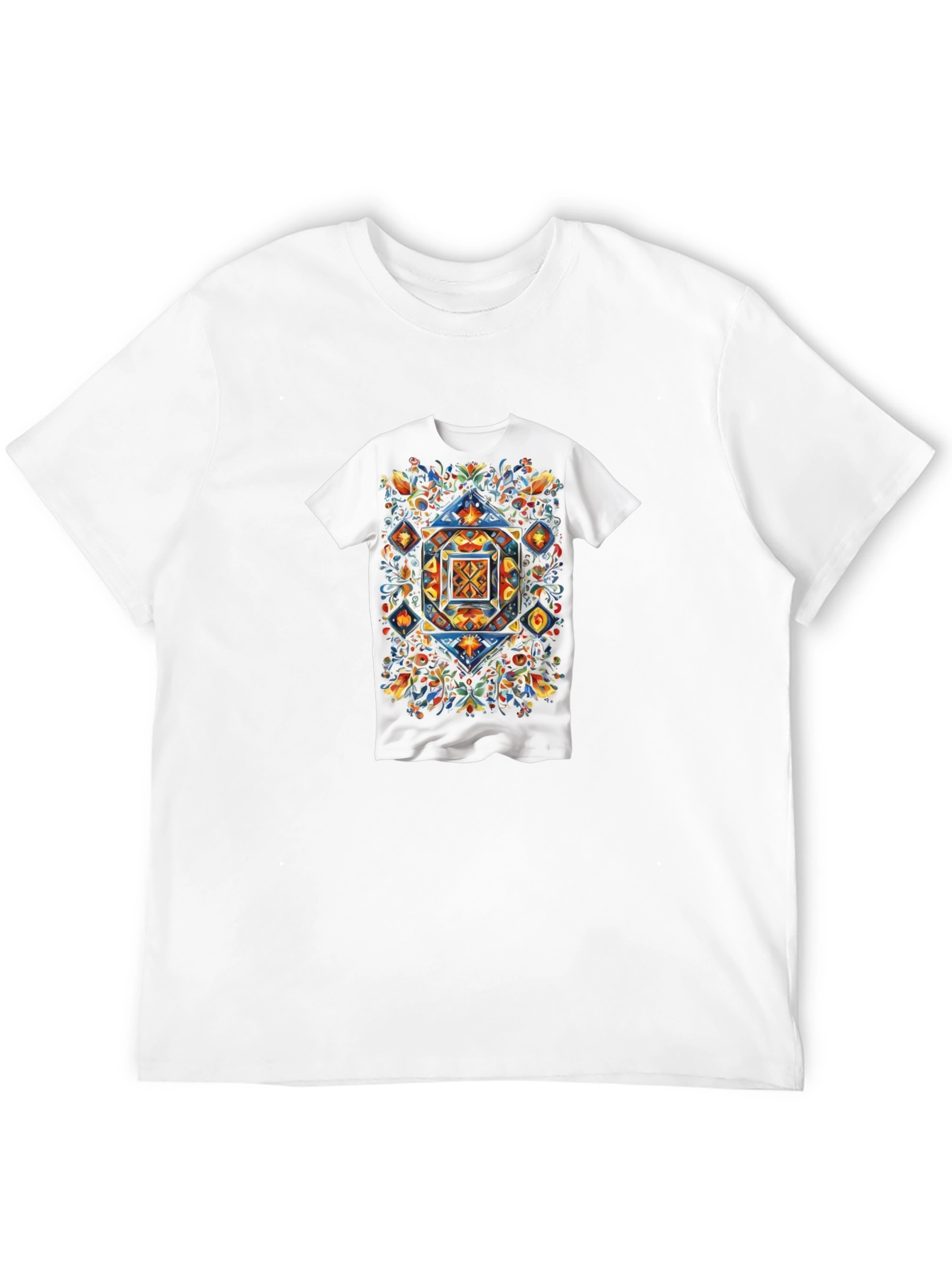 Artistic Geometric Floral T-Shirt