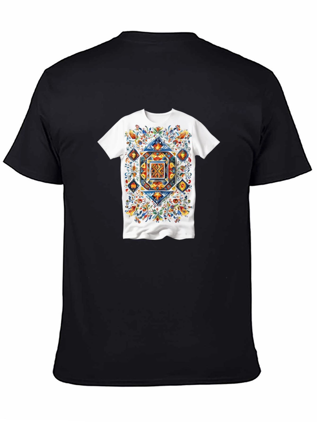 Artistic Geometric Floral T-Shirt