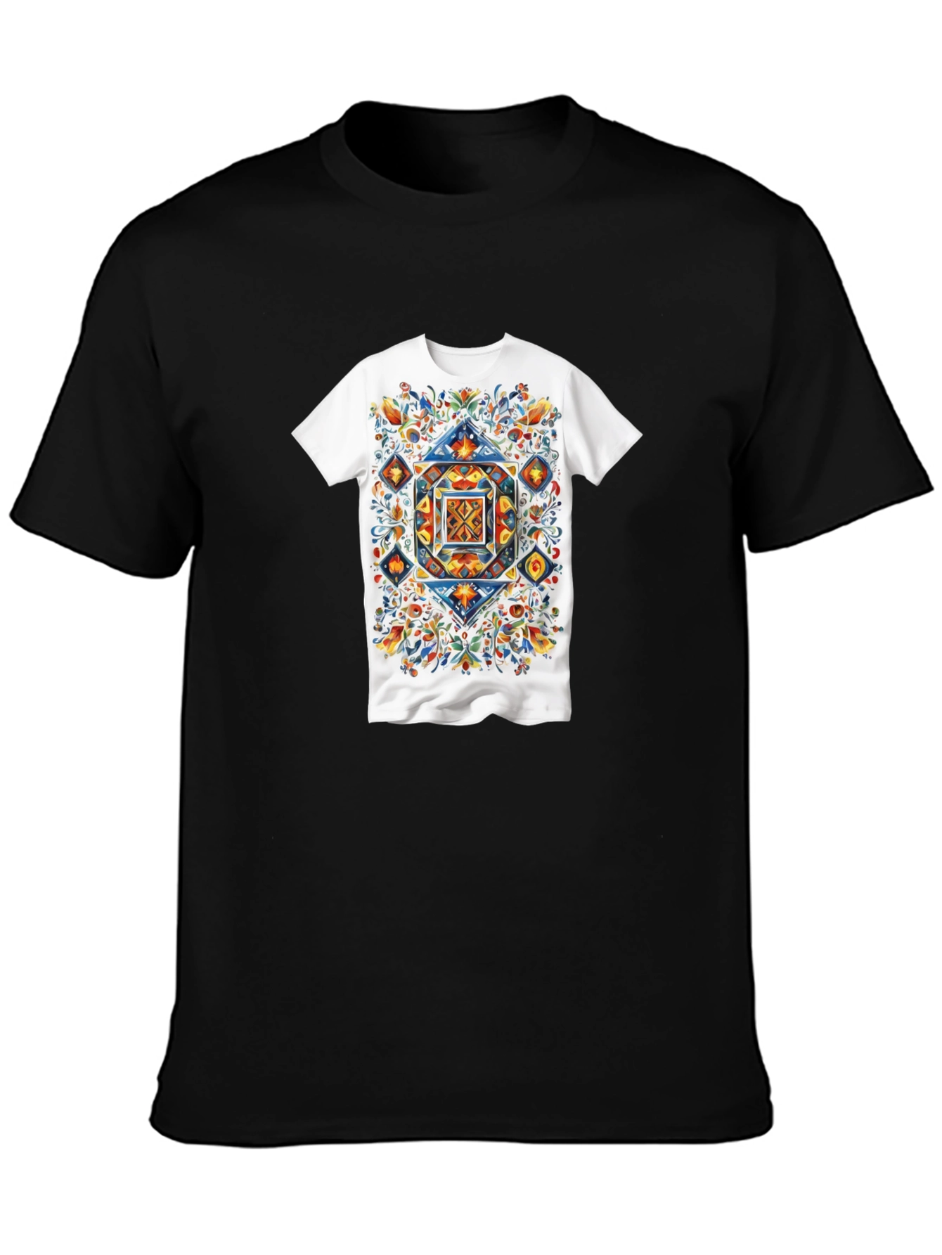 Artistic Geometric Floral T-Shirt