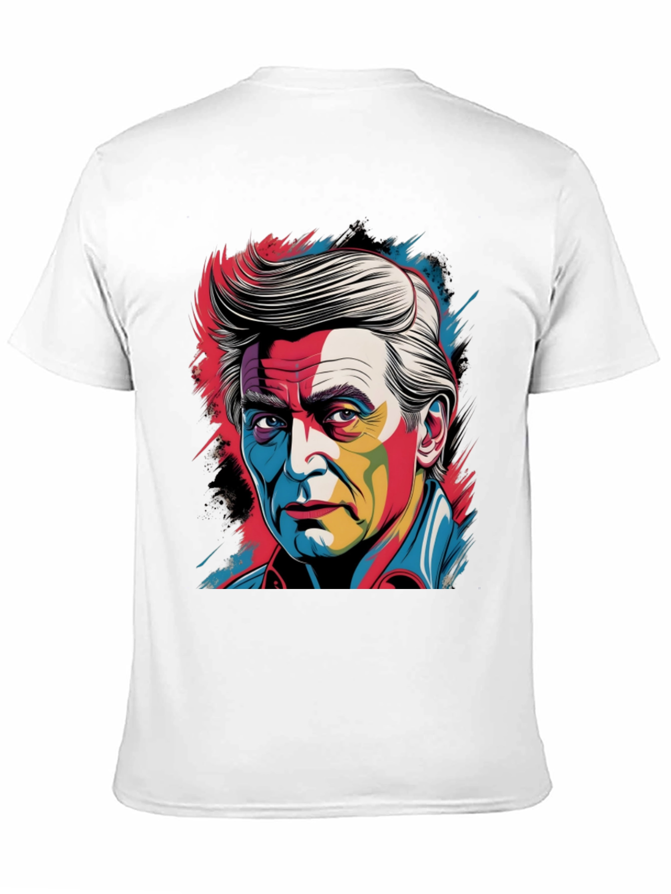 Colorful Portrait Graphic Black T-Shirt