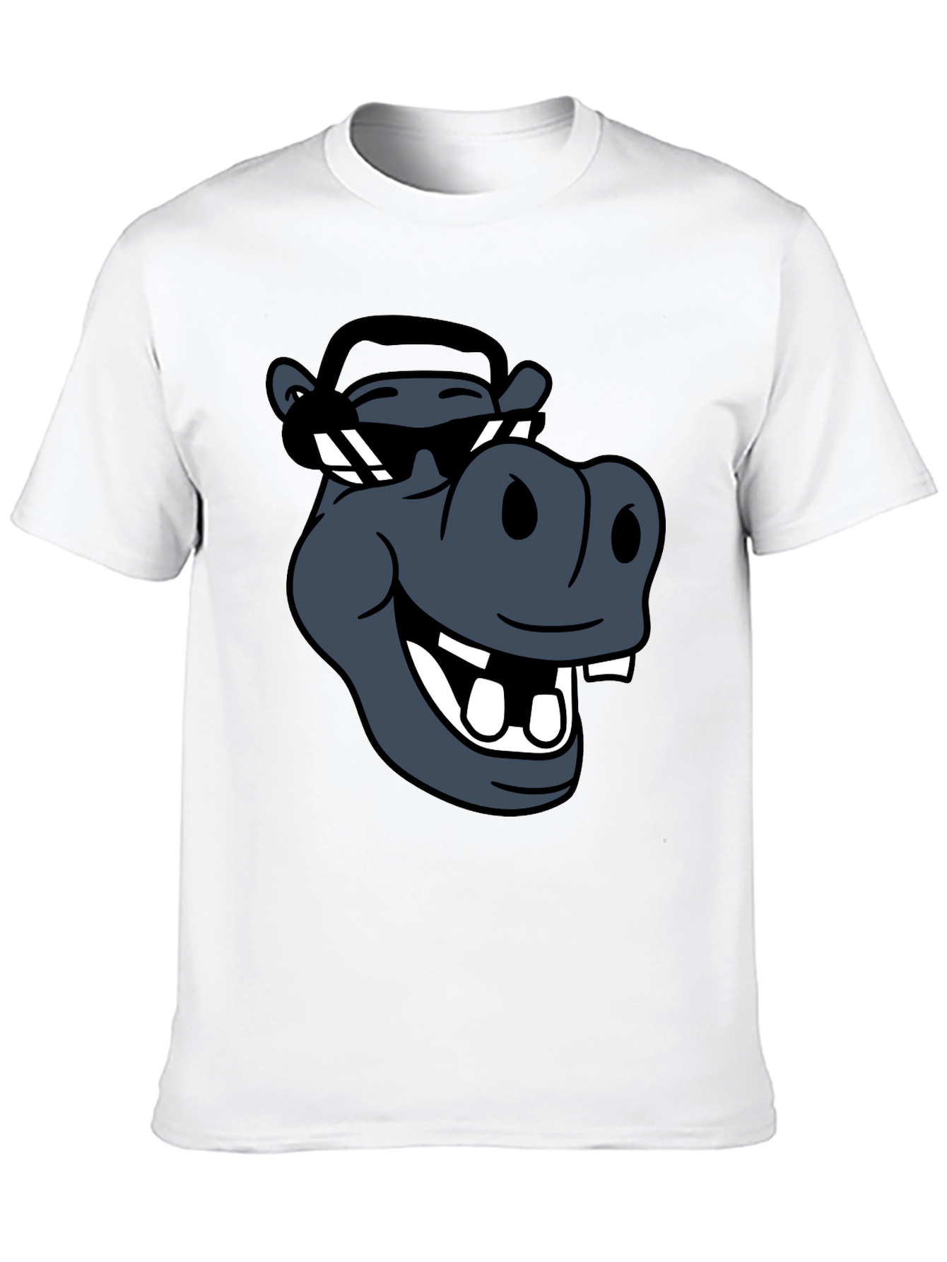 Cool Hippo Graphic Tee - Black Casual T-Shirt