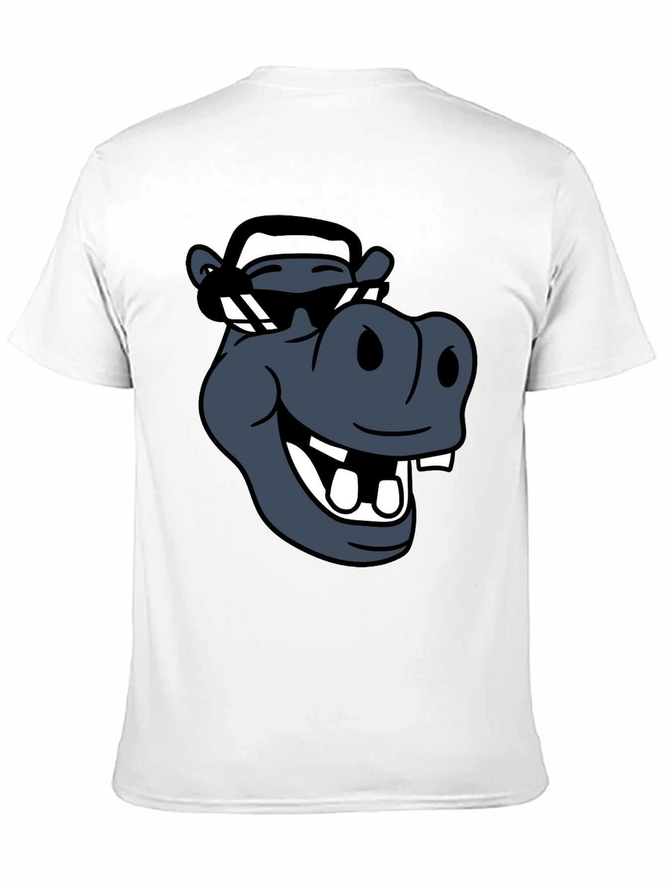 Cool Hippo Graphic Tee - Black Casual T-Shirt