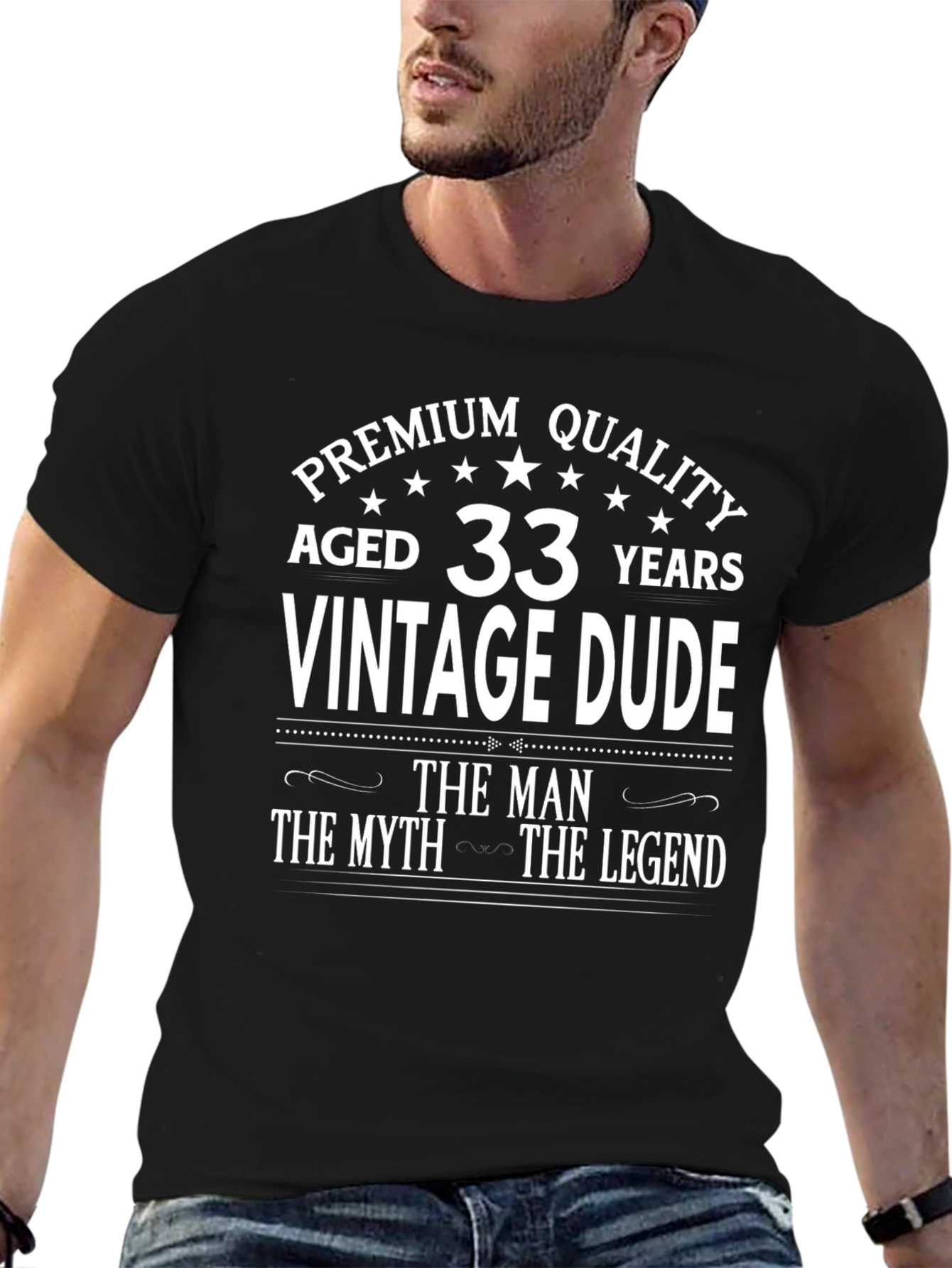 Aged 33 Years Vintage Dude T-Shirt