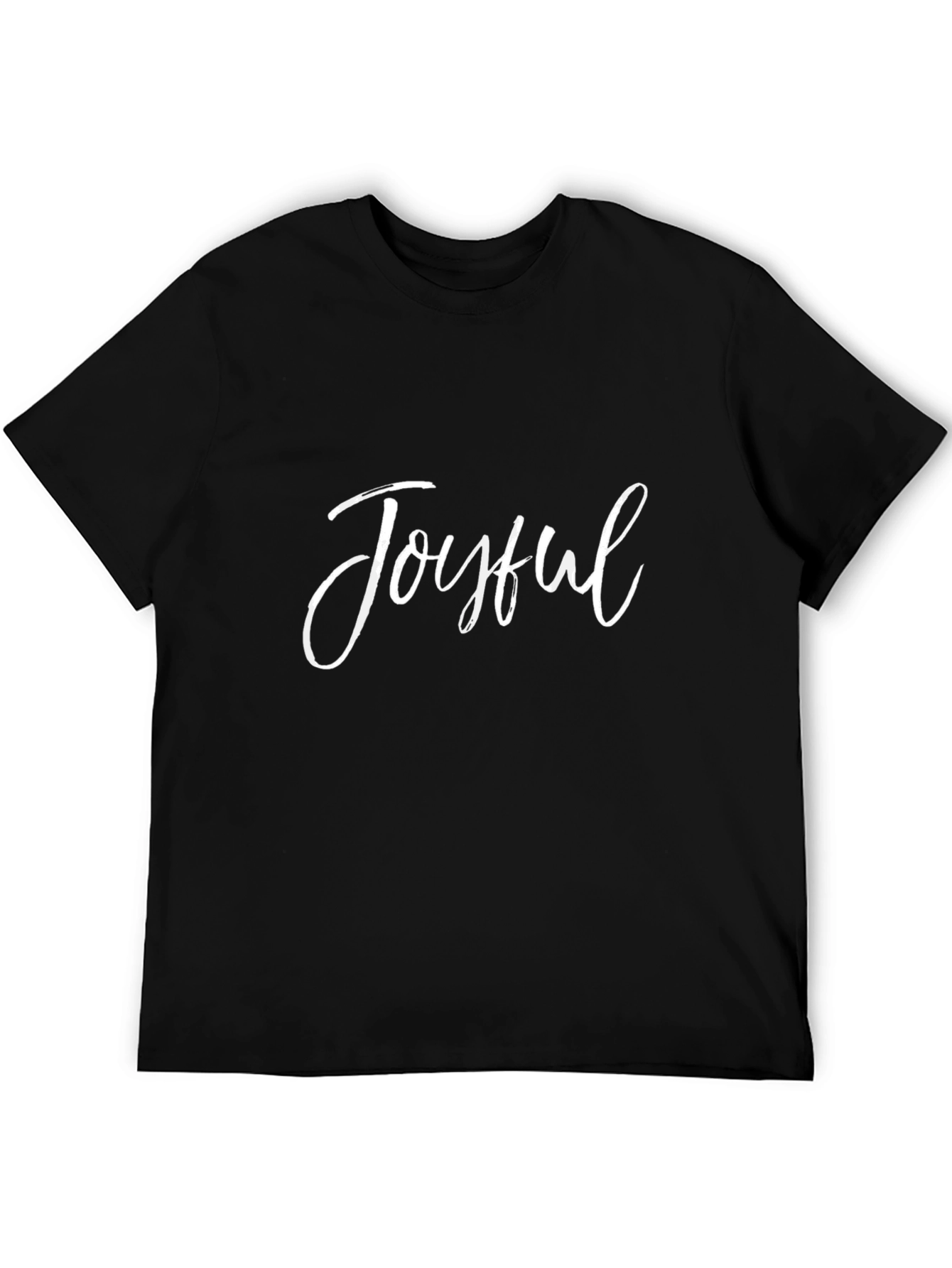 Joyful Black Graphic Tee - Mens Casual T-Shirt