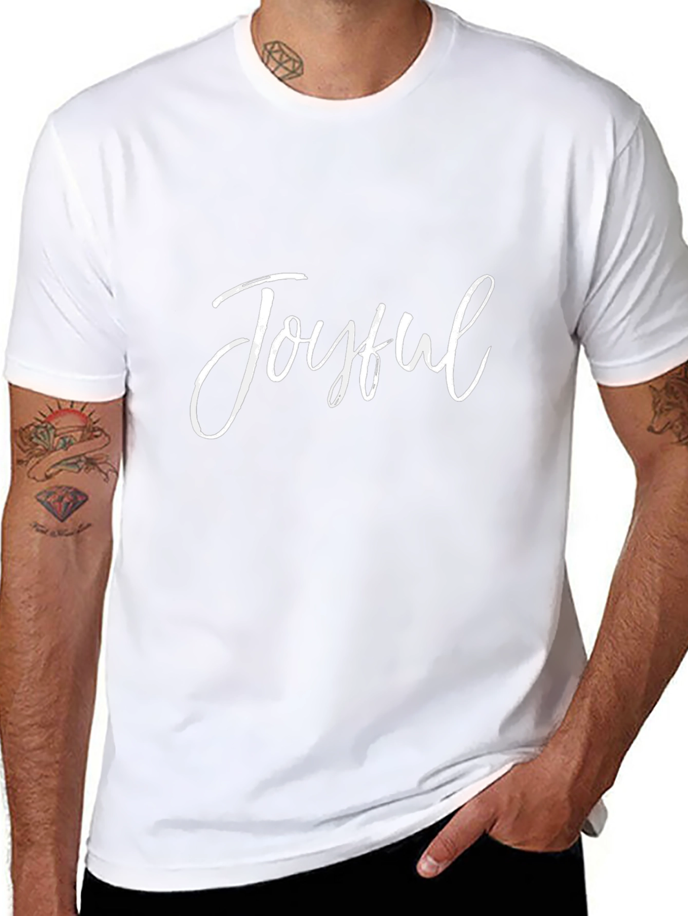 Joyful Black Graphic Tee - Mens Casual T-Shirt