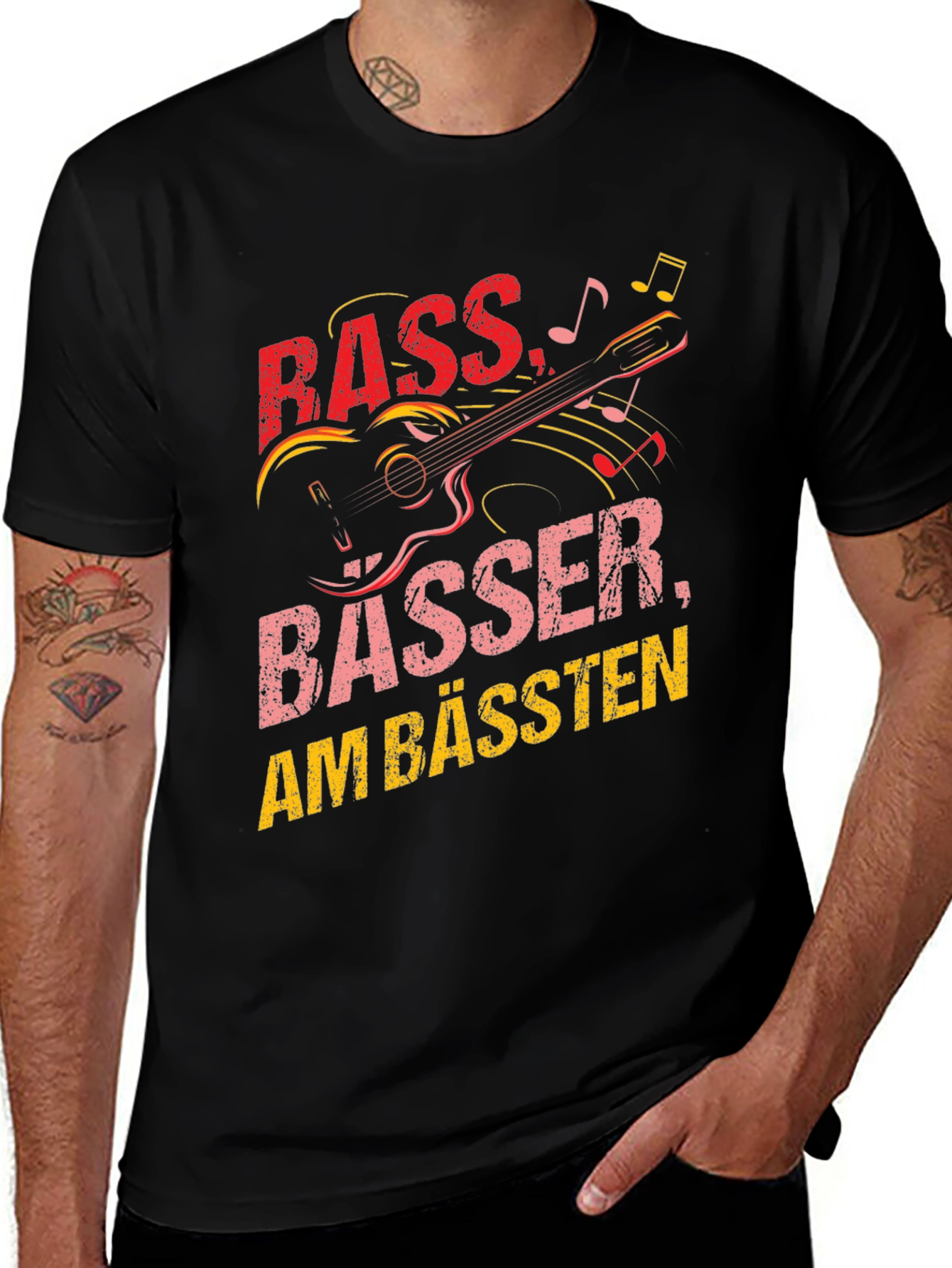 Bass Guitar Musician T-Shirt - Funny German Pun