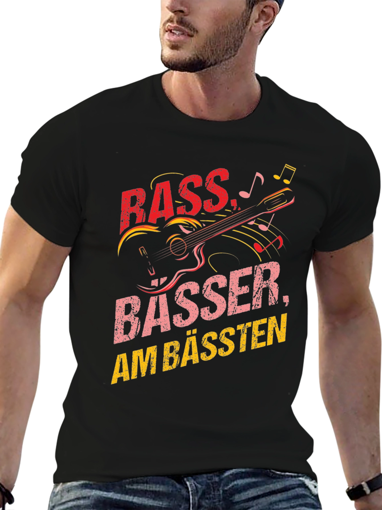 Bass Guitar Musician T-Shirt - Funny German Pun