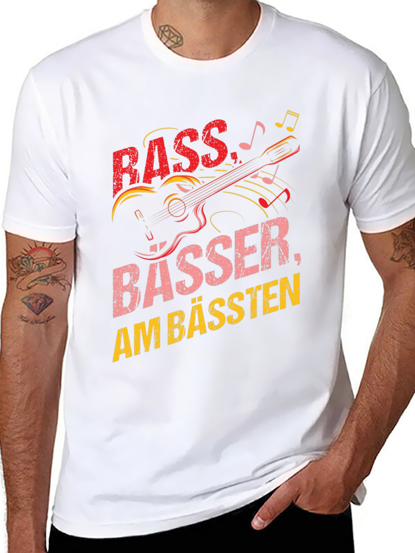 Bass Guitar Musician T-Shirt - Funny German Pun